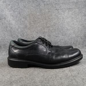 Ecco Dress Shoes Mens 44 Oxford Derby Helsinki Black Leather Classic Comfort